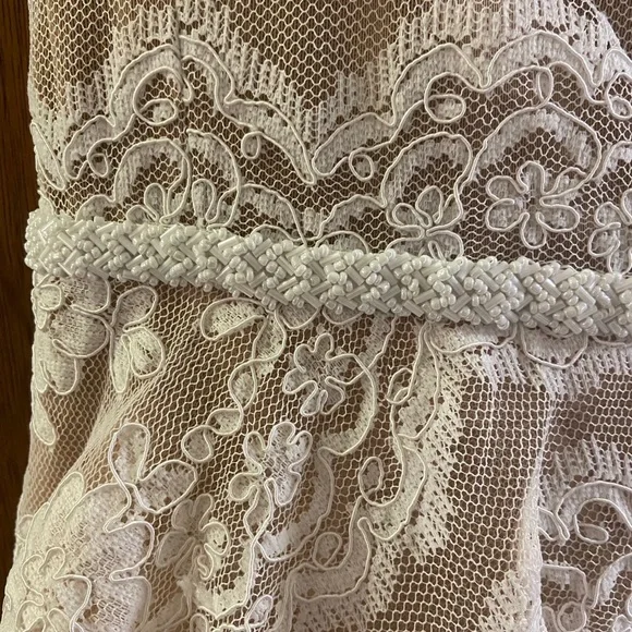 Anthropologie White Lace Midi Dress - Picture 11 of 16